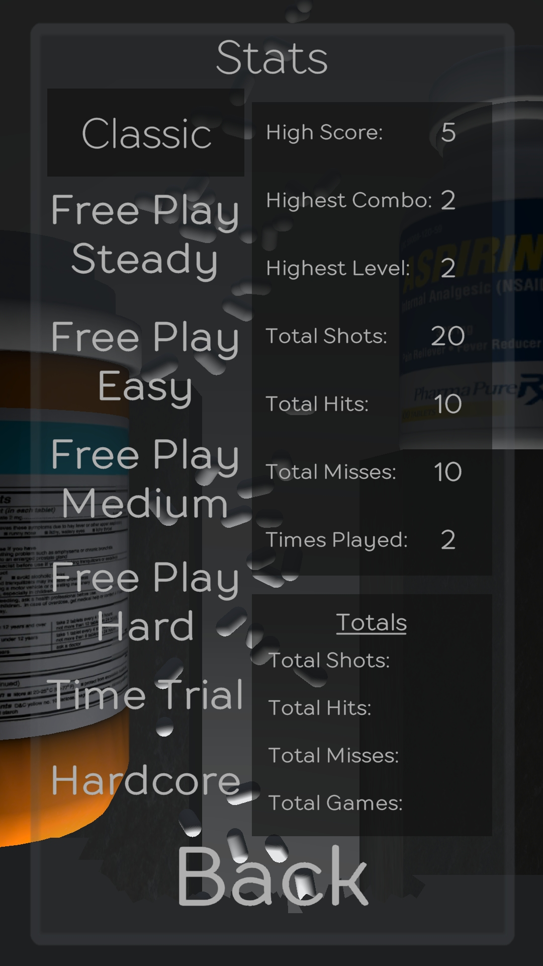 Chill Pill stats screen