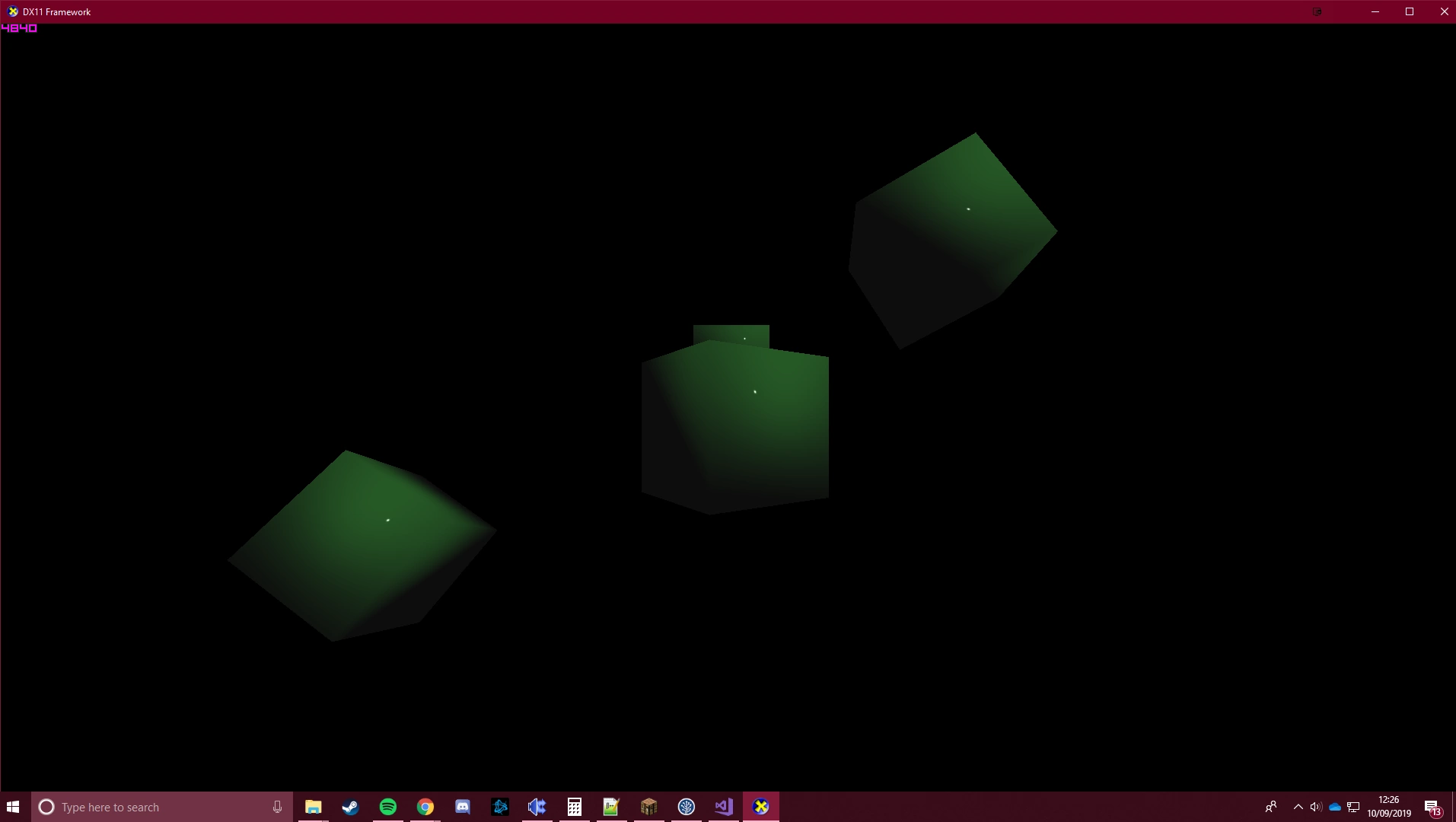 Green cubes with strong specular light