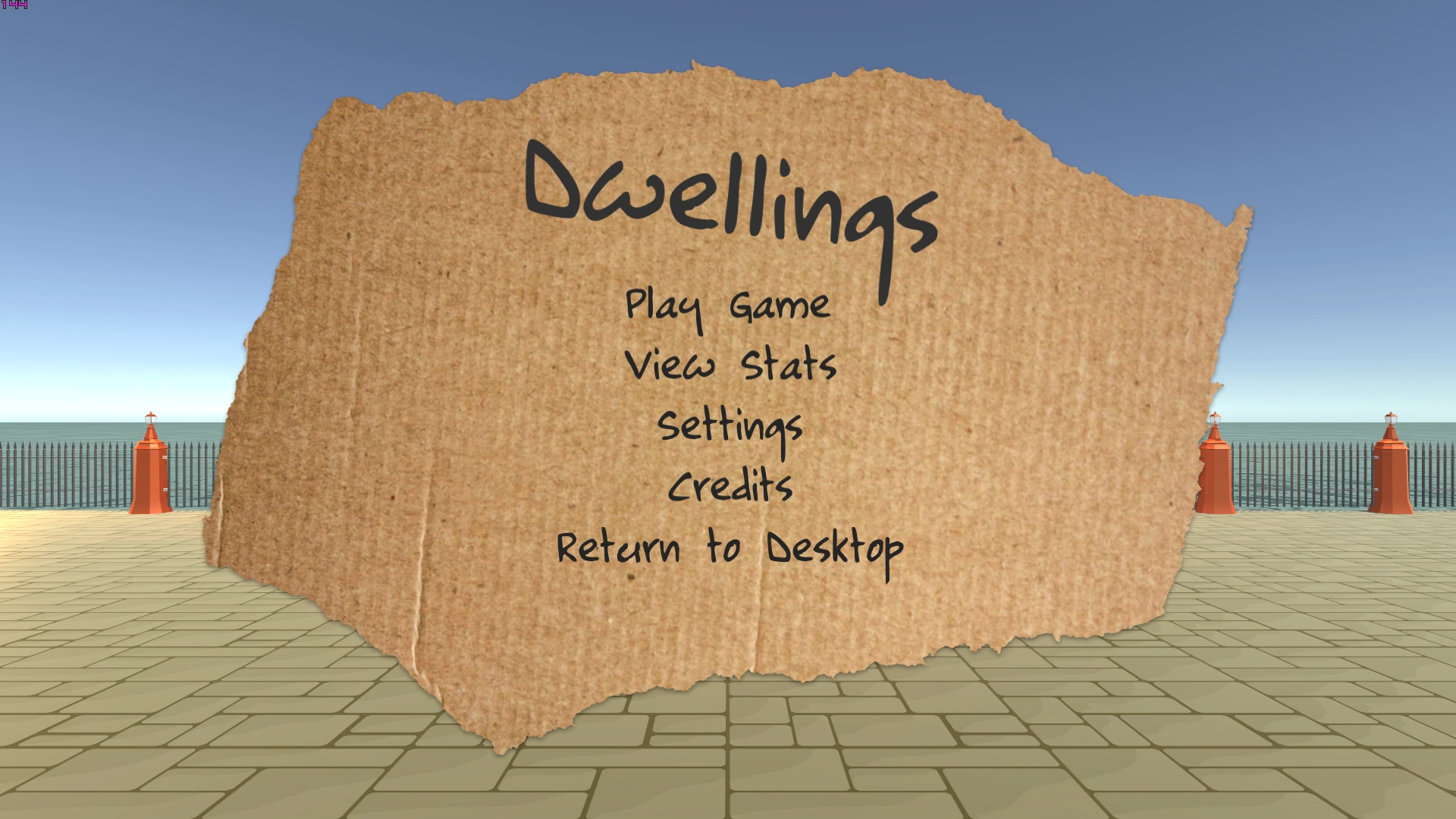 Menu screen of Dwellings